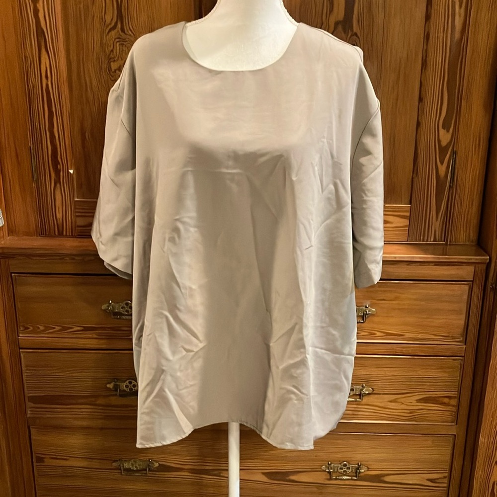 4/$20 Ann Mali taupe top 3X